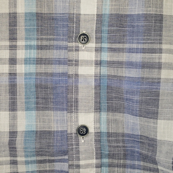 Weatherproof Plaid Button Down Short Sleeve Shirt - Picture 4 of 13